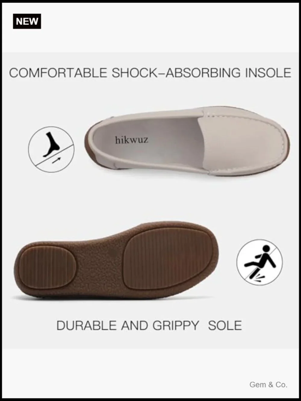 Comfortable Lightweight Leather Loafers Slip-Ons Driving Walking Mocs Work Flats